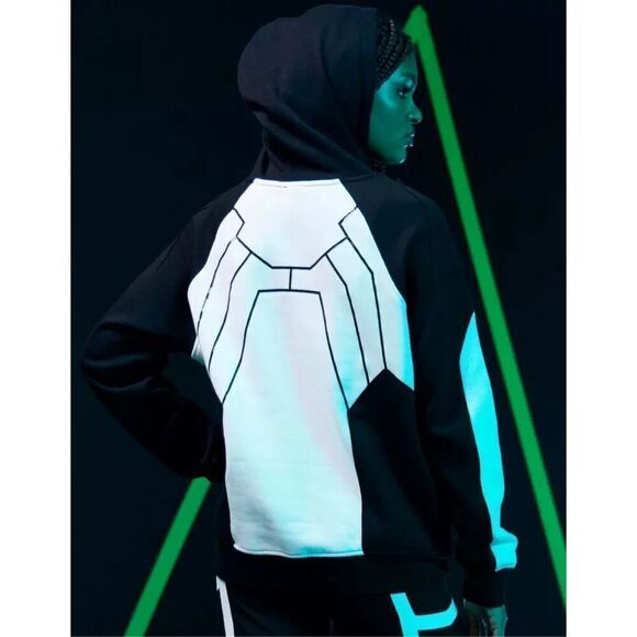 Her Universe Marvel The Marvels Photon Hoodie Black & White Size Medium New - Picture 6 of 7